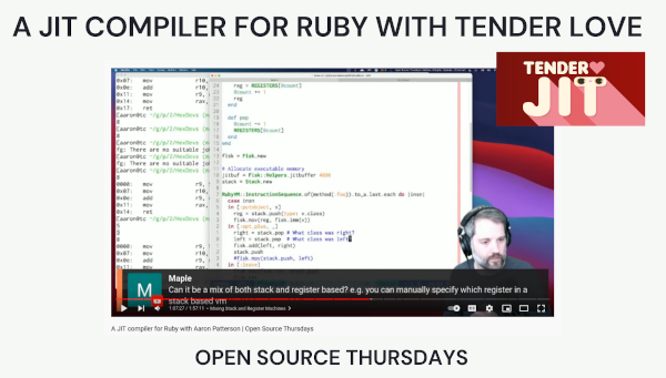 Open Source Thursdays Expert Guest session with Aaron Patterson (tenderlove)